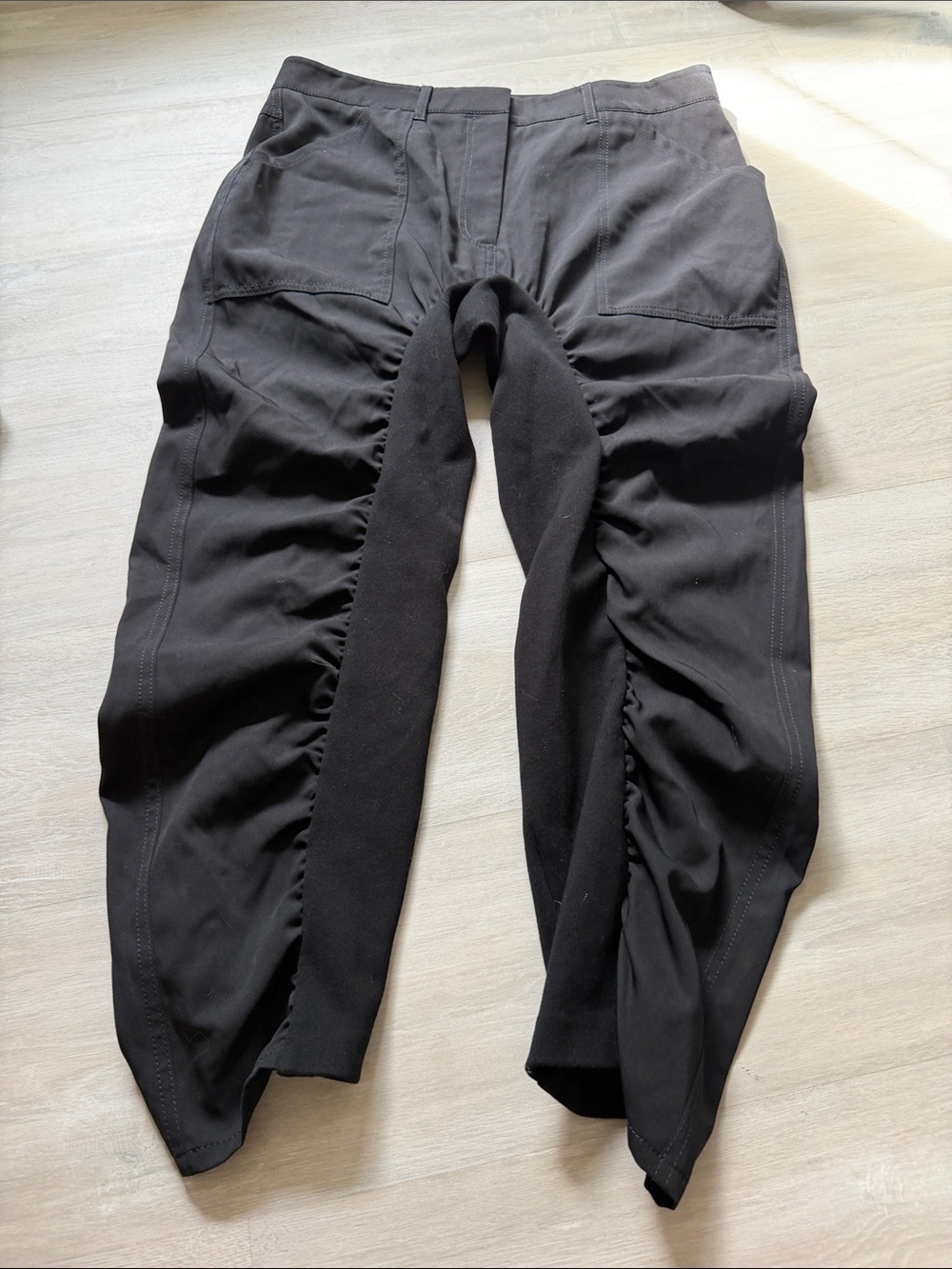 Stella McCartney Black Ruched pants size 8